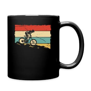 MTB downhill, mountain bike cyclist, outdoor sports - Full Colour Mug - black - Right