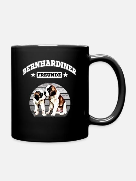 Bernhardiner Freunde - Tasse einfarbig - Schwarz