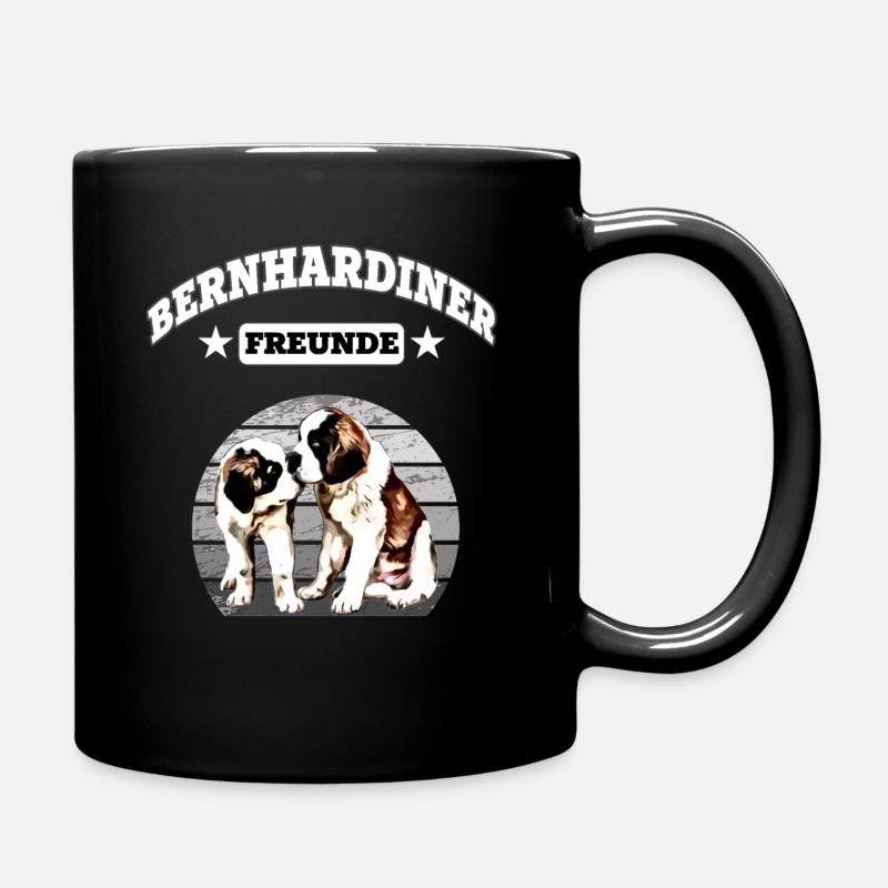 Bernhardiner Freunde - Tasse einfarbig - Schwarz