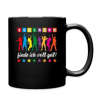Schlager finde ich voll geil! Musik Party Hits - Tasse einfarbig - Schwarz - Rechts