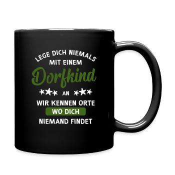 Dorfkind - Tasse einfarbig - Schwarz - Rechts