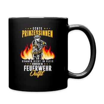 Feuerwehrfrauen Kommen nicht im Kleid - Tasse einfarbig - Schwarz - Rechts