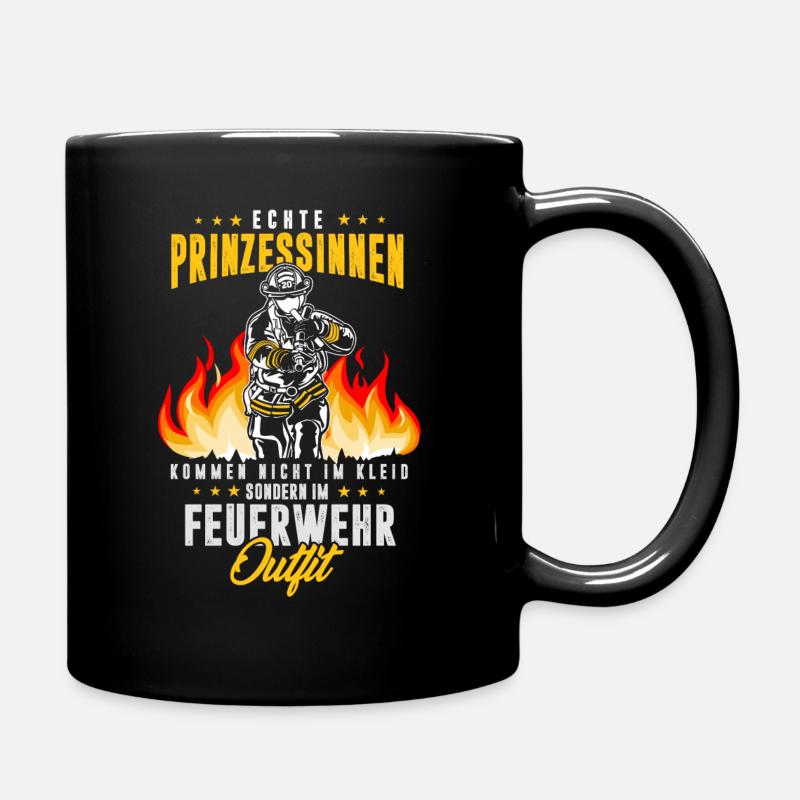 Feuerwehrfrauen Kommen nicht im Kleid - Tasse einfarbig - Schwarz