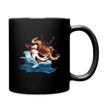 Japanische Suppe - Tasse einfarbig - Schwarz - Rechts