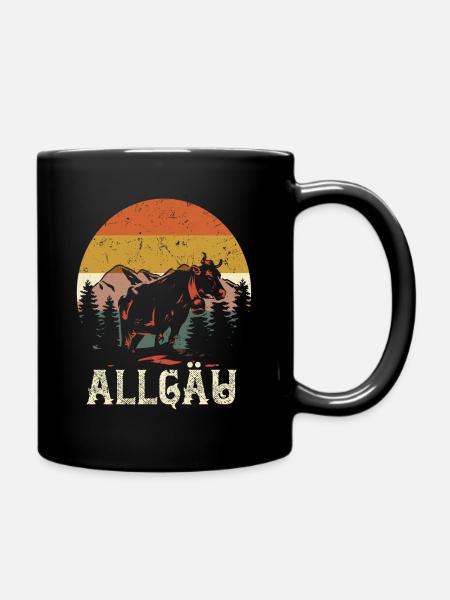 Allgäu Retro Alpen Bayern - Tasse einfarbig - Schwarz