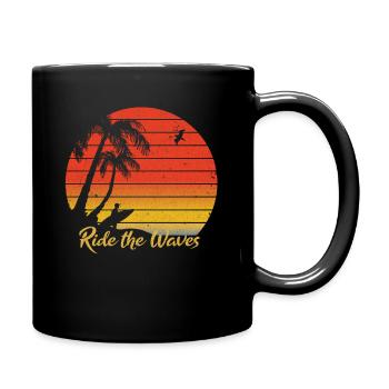 Chemises de surf rétro vintage cadeau d'amant de surf pour hommes - Mug uni - noir - Droite