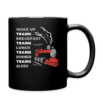 Trains Railroad - Funny design for railway workers - Full Colour Mug - black - Right