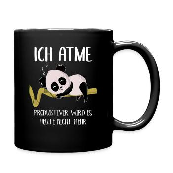 Lustiger Panda Spruch Mitarbeiter Arbeitskollege - Tasse einfarbig - Schwarz - Rechts