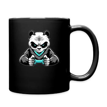 Panda Bear gaming console gambler nerd gamer video - Full Colour Mug - black - Right
