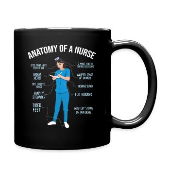 Anatomie d'une infirmière - Mug uni - noir - Droite