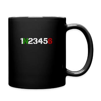 Motorcycle gear shift 1N23456 heartbeat EKG pulse - Full Colour Mug - black - Right