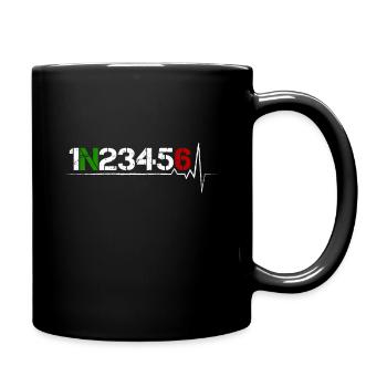 Motorcycle gear shift 1N23456 heartbeat EKG pulse - Full Colour Mug - black - Right