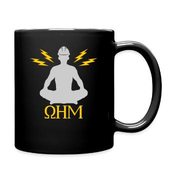 Ohm méditant construction d'électricien - Mug uni - noir - Droite