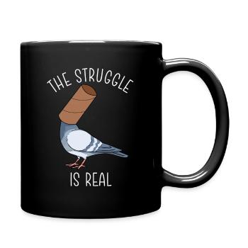 The Struggle Is Real Shirt Pigeons Pigeon Breeding - Full Colour Mug - black - Right