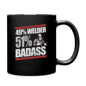 Badass Welder Construction - Tasse einfarbig - Schwarz - Rechts