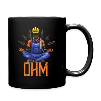 Ohm méditant construction d'électricien - Mug uni - noir - Droite