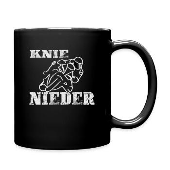 Knie Nieder- Knie Schleifer Motorradfahrer - Tasse einfarbig - Schwarz - Rechts