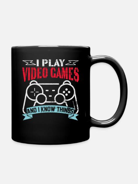 I play Video Games - Full Colour Mug - black