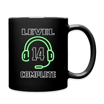 14. Geburtstag 14 Jahre Gamer Geschenk Jugendweihe - Tasse einfarbig - Schwarz - Rechts