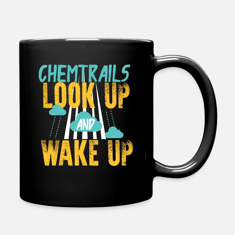 Chemtrails conspiracy theory - Full Colour Mug - black