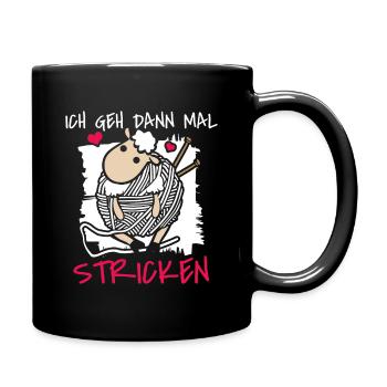 Lustiges Ich Geh Dann Mal Stricken Schaf Geschenk - Tasse einfarbig - Schwarz - Rechts