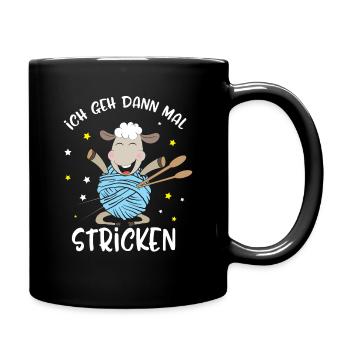 Lustiges Ich Geh Dann Mal Stricken Schaf Geschenk - Tasse einfarbig - Schwarz - Rechts