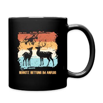 Drohne Drohnen fliegen Rehkitzrettung - Tasse einfarbig - Schwarz - Rechts