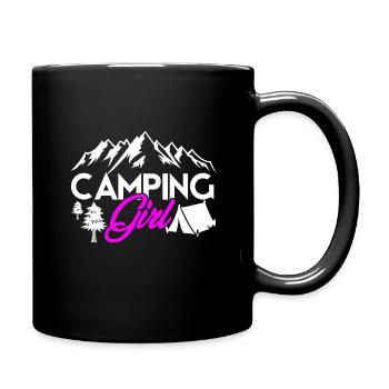 Camping Girl - Tasse einfarbig - Schwarz - Rechts