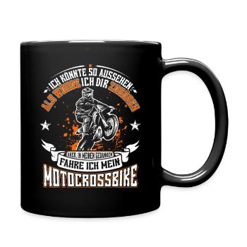 Motocross - Tasse einfarbig - Schwarz - Rechts