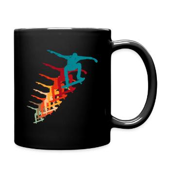Skateboard Ollie Skater Retro Vintage - Tasse einfarbig - Schwarz - Rechts