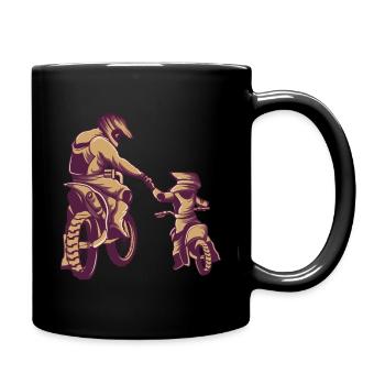 Motocross dirt bike papa et fils moto - Mug uni - noir - Droite