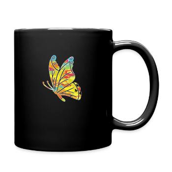 Cool tshirt papillon coloré - Mug uni - noir - Droite