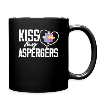 Kiss My Aspergers Enseignant accéléré de sensibilisation à l'autisme - Mug uni - noir - Droite