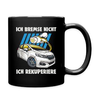 E-Auto Elektroauto Fahren Geschenk für E-Mobility - Tasse einfarbig - Schwarz - Rechts