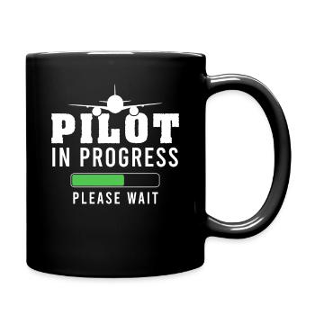 Pilot in Ausbildung - Tasse einfarbig - Schwarz - Rechts