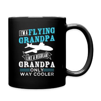 Pilot fliegender Opa - Tasse einfarbig - Schwarz - Rechts