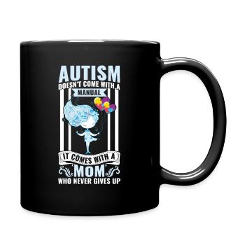 Autism Mom Autism Awareness Autism Superhero - Full Colour Mug - black - Right