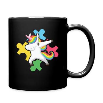 Autism Dab Sped Teacher Autism Unicorn - Full Colour Mug - black - Right