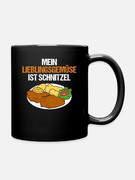 Mein Lieblingsgemüse Ist Schnitzel Fleischer - Tasse einfarbig - Schwarz