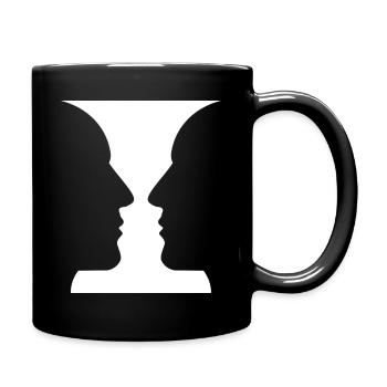 Têtes ou vases Illusions optiques - Mug uni - noir - Droite