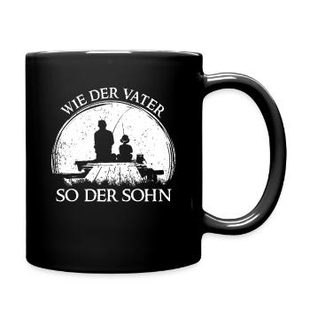 Vater Sohn Angeln Beste Freunde Papa Angeln - Tasse einfarbig - Schwarz - Rechts
