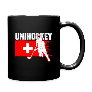 Unihockey Schweiz Floorball - Tasse einfarbig - Schwarz - Rechts