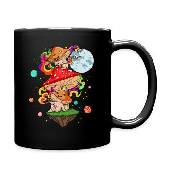 Magic Mushroom Shirt Shrooms Halluzinogene Pilze - Tasse einfarbig - Schwarz - Rechts