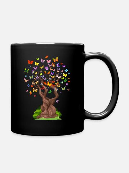 Schmetterlingsbaum Schmetterlingsarten Sommertop - Tasse einfarbig - Schwarz