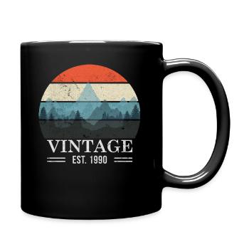 Vintage - Est. 1990 - Retro - Full Colour Mug - black - Right