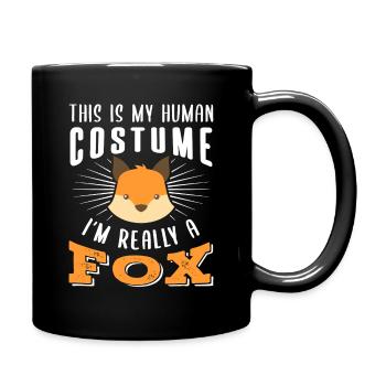 Fuchs Menschen Kostüm - Tasse einfarbig - Schwarz - Rechts