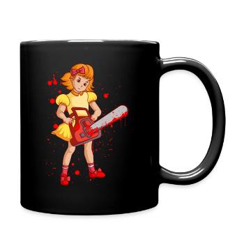 Chainsaw girl punk goth horror fan - Full Colour Mug - black - Right