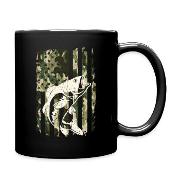 Perch fishing camouflage angler fishing - Full Colour Mug - black - Right