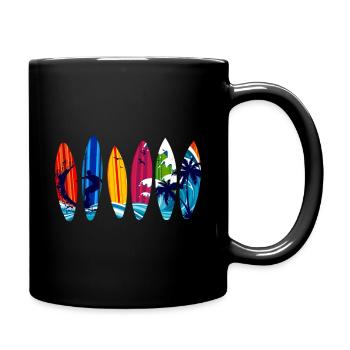 Surfing board surfing - Full Colour Mug - black - Right