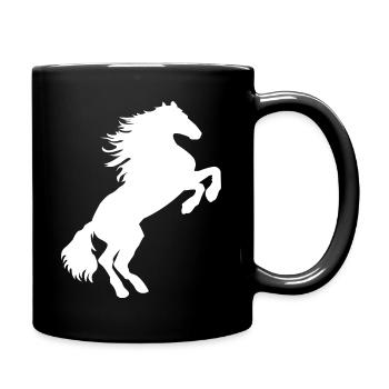 weißes Pferd Schimmel - Pferde T Shirt & Hoodie - Tasse einfarbig - Schwarz - Rechts